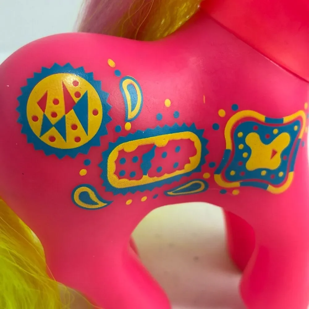 VTG G1 My Little Pony Rockin Beat Sweet Notes Pink Yellow Crimped Hasbro 1990